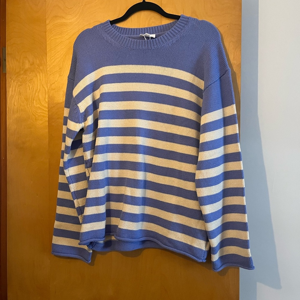Striped Blue and Cream Women's Sweater